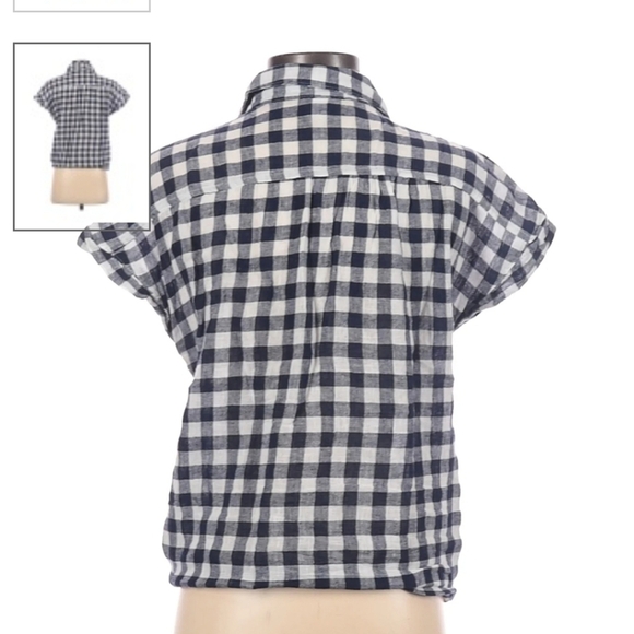 Old Navy Size Small Short Sleeve Button-Down Shirt tie front - Picture 2 of 8